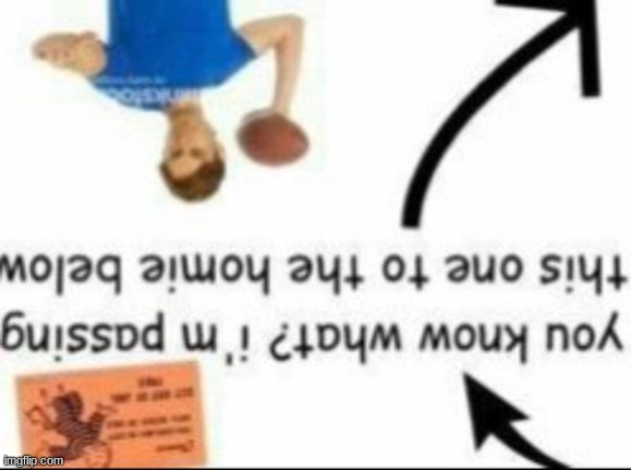 trying again to see if the backwards works | image tagged in you know what i'm passing this one to the homie below | made w/ Imgflip meme maker