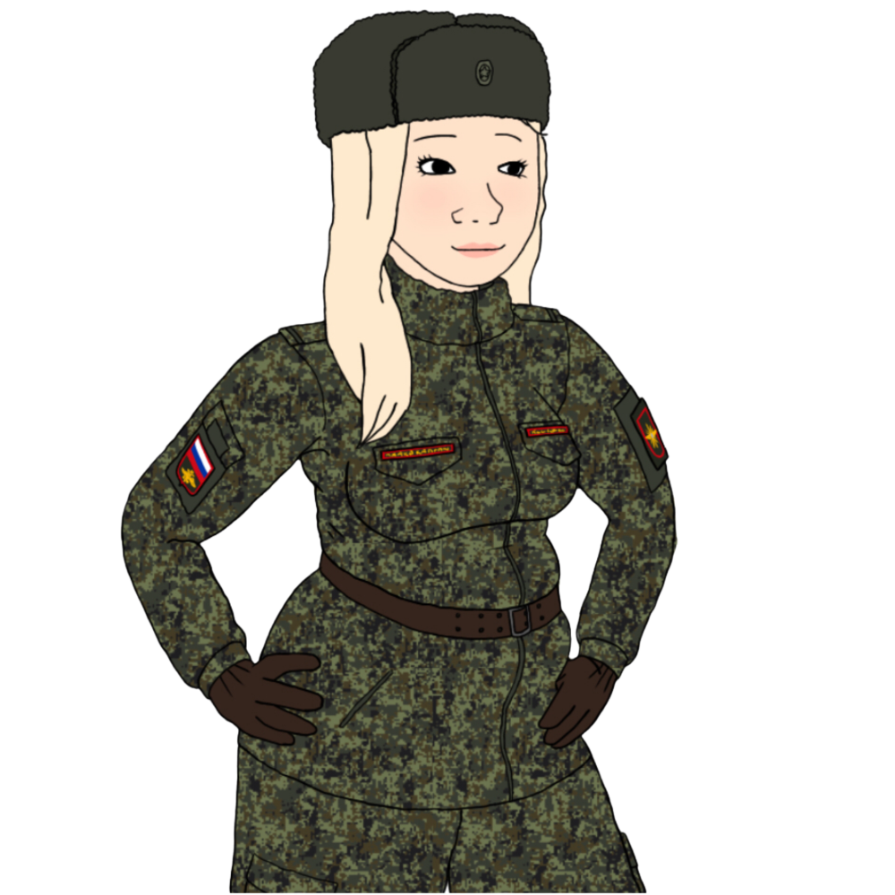 Female Russian Soldier Blank Meme Template