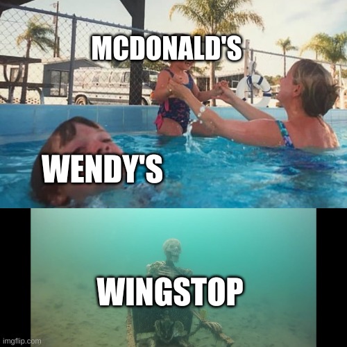 :) | MCDONALD'S; WENDY'S; WINGSTOP | image tagged in funny food | made w/ Imgflip meme maker