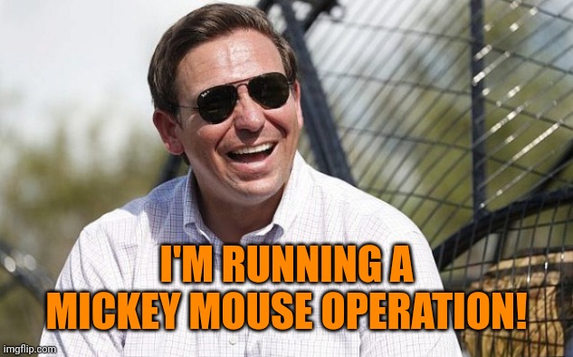 Ron DeSantis | I'M RUNNING A MICKEY MOUSE OPERATION! | image tagged in ron desantis | made w/ Imgflip meme maker