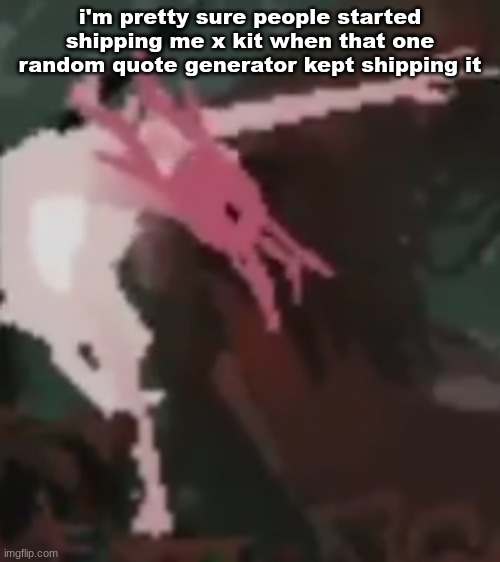 the pointer | i'm pretty sure people started shipping me x kit when that one random quote generator kept shipping it | image tagged in the pointer | made w/ Imgflip meme maker