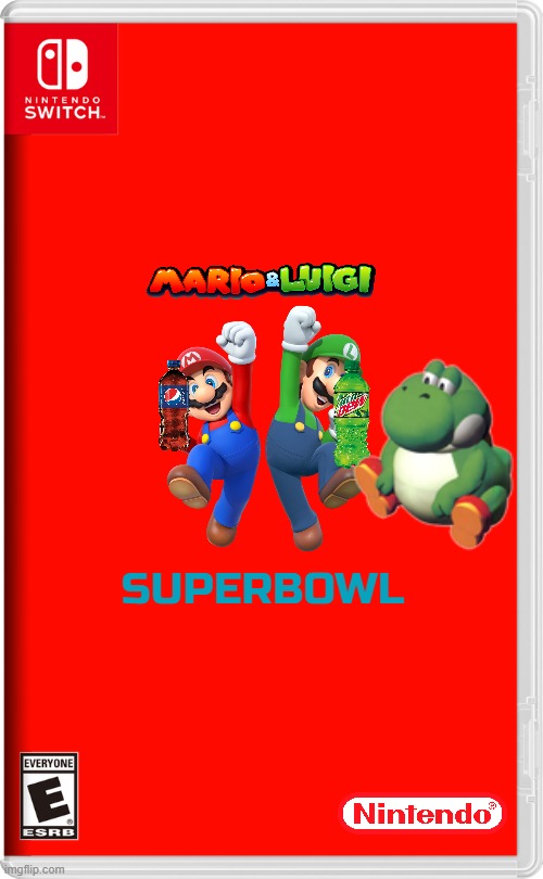 mario and luigi superbowl | SUPERBOWL | image tagged in nintendo switch,mario and luigi,superbowl,fake,sports | made w/ Imgflip meme maker
