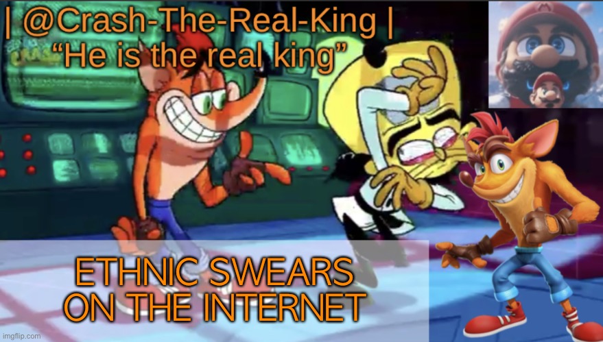 @Crash-The-Real-King’s announcement template | ETHNIC SWEARS ON THE INTERNET | image tagged in crash-the-real-king s announcement template | made w/ Imgflip meme maker