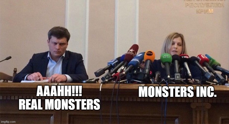 Aaahh!!! Real Monsters deserves as much appreciation as Monsters Inc. | AAAHH!!! REAL MONSTERS; MONSTERS INC. | image tagged in man and woman microphone,monsters inc,aaahh real monsters,pixar,nickelodeon | made w/ Imgflip meme maker