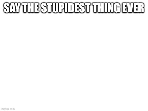 SAY THE STUPIDEST THING EVER | made w/ Imgflip meme maker