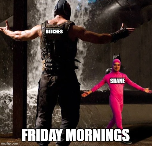 Joji boss fight | BITCHES; SHANE; FRIDAY MORNINGS | image tagged in joji boss fight | made w/ Imgflip meme maker