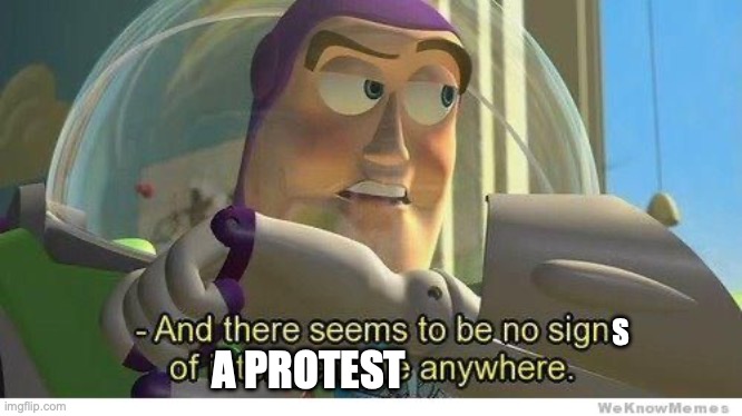 Buzz lightyear no intelligent life | S A PROTEST | image tagged in buzz lightyear no intelligent life | made w/ Imgflip meme maker