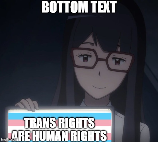 Trans positive digimon meme | BOTTOM TEXT; TRANS RIGHTS ARE HUMAN RIGHTS | image tagged in digimon,digimon adventure tri,digimon adventure,meiko mochizuki,lgbtq,trans rights are human rights | made w/ Imgflip meme maker