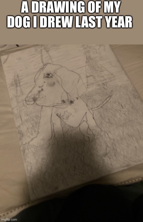 A DRAWING OF MY DOG I DREW LAST YEAR | made w/ Imgflip meme maker