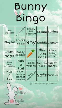 High Quality Bunny Bingo UwU Blank Meme Template