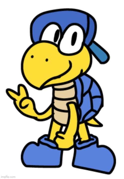Eric The Koopa, a silly lil guy who's "willing" to "help" Mario play golf! (drawn by elfiya) | made w/ Imgflip meme maker