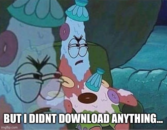 BUT I DIDNT DOWNLOAD ANYTHING... | made w/ Imgflip meme maker