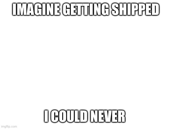 L | IMAGINE GETTING SHIPPED; I COULD NEVER | made w/ Imgflip meme maker