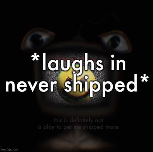 Read description bro | *laughs in never shipped*; this is definitely not a ploy to get me shipped more | image tagged in weirdcore screen thingy | made w/ Imgflip meme maker