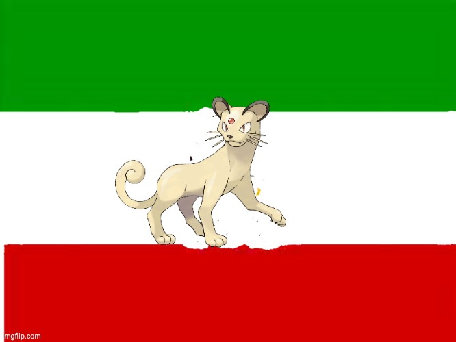 image tagged in pokemon persian flag | made w/ Imgflip meme maker