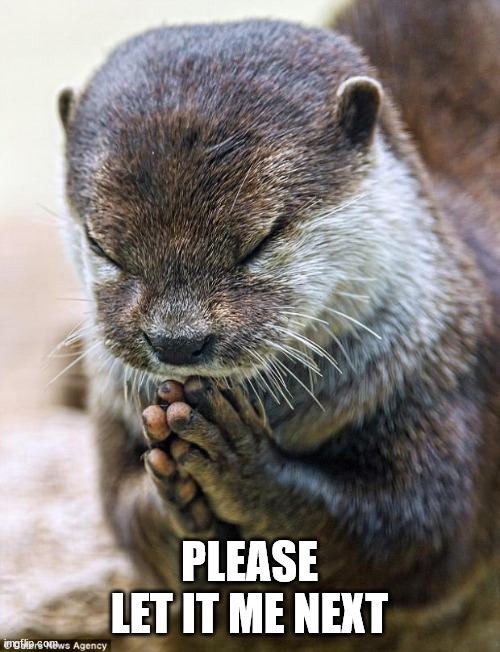 Thank you Lord Otter | PLEASE LET IT ME NEXT | image tagged in thank you lord otter | made w/ Imgflip meme maker