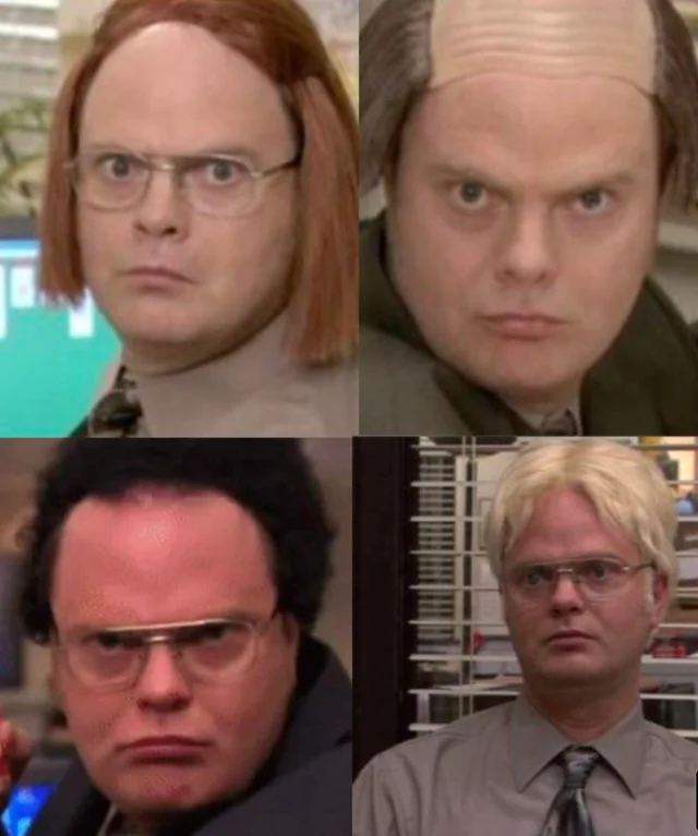 High Quality Dwight Disguises Blank Meme Template