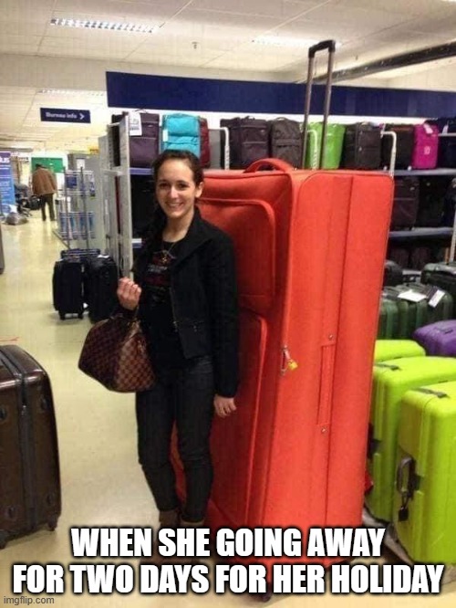 WHEN SHE GOING AWAY FOR TWO DAYS FOR HER HOLIDAY | image tagged in memes,funny memes | made w/ Imgflip meme maker