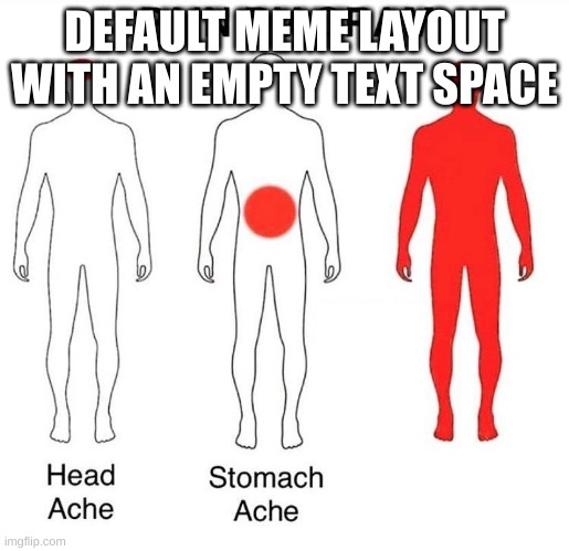 ugh, even this meme template | DEFAULT MEME LAYOUT WITH AN EMPTY TEXT SPACE | image tagged in pain diagram | made w/ Imgflip meme maker