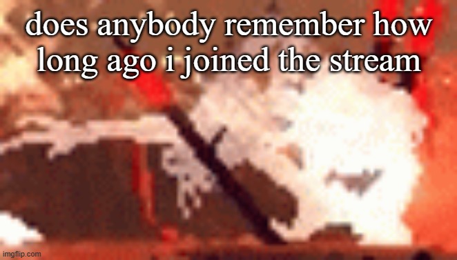the wanter | does anybody remember how long ago i joined the stream | image tagged in the wanter | made w/ Imgflip meme maker