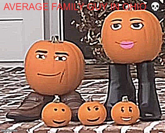 I CANT WATCH FAMILY GUY IN OHIO | AVERAGE FAMILY GUY IN OHIO 💀 | image tagged in pumpkins with roblox faces | made w/ Imgflip meme maker