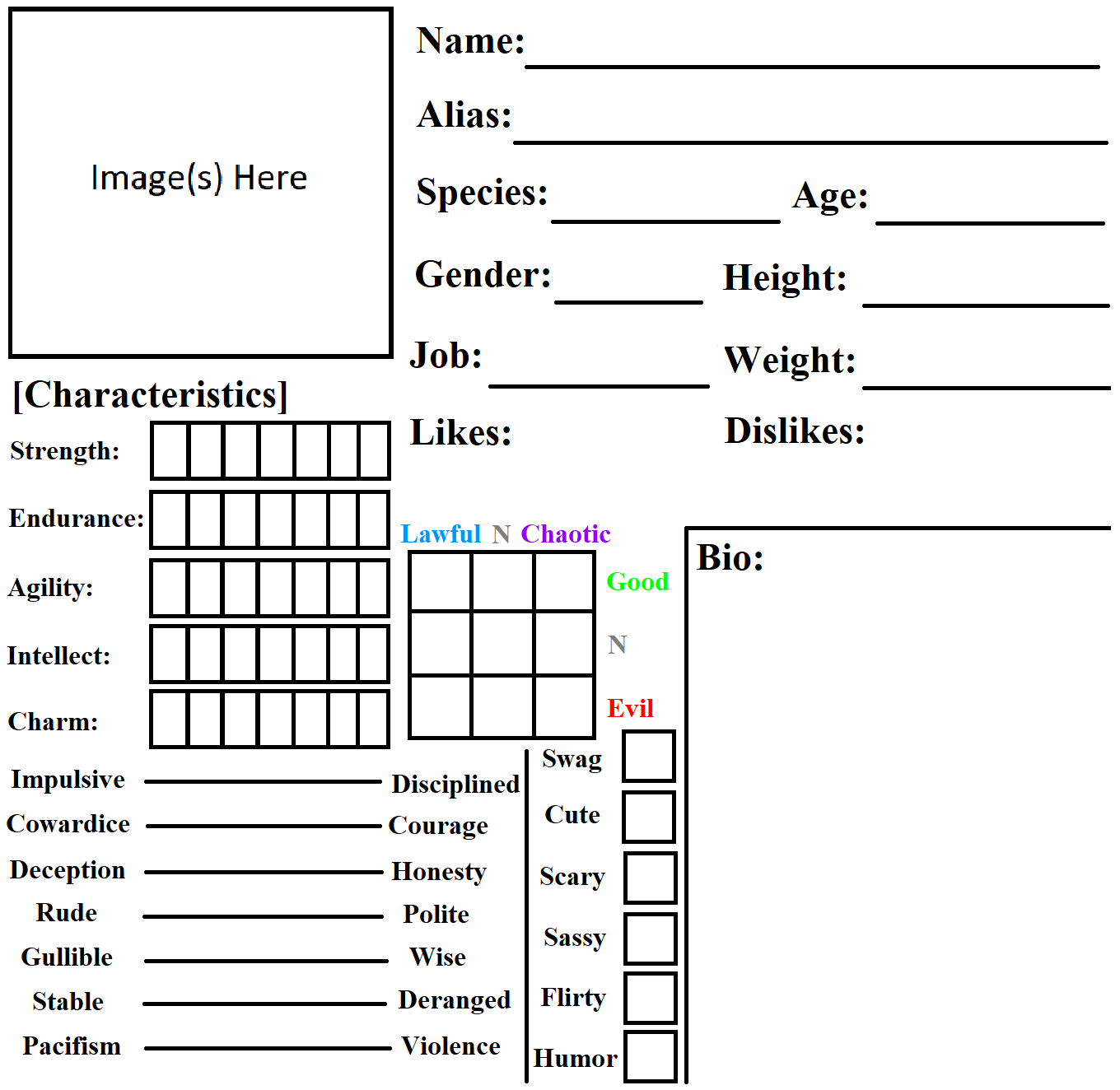 Character Chart by Liamsworlds Blank Meme Template