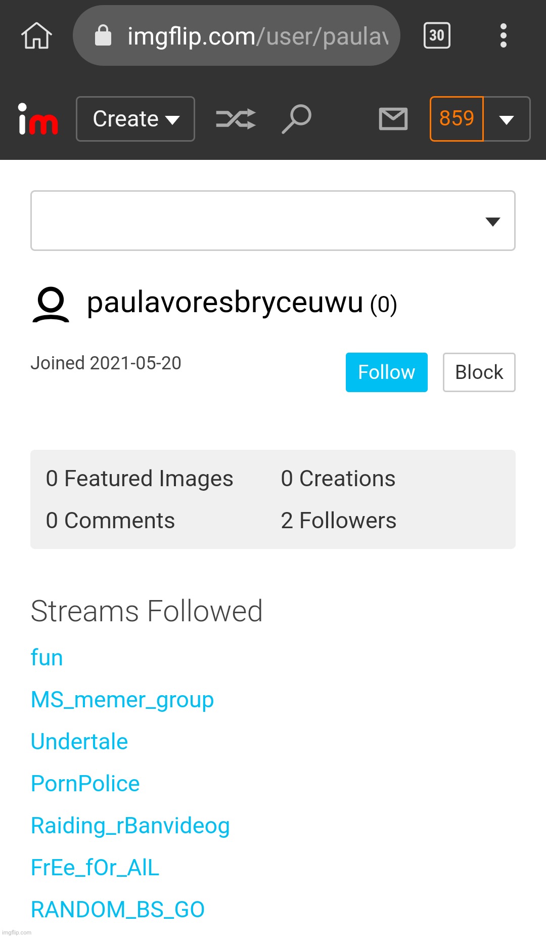 old paula account that follows me | made w/ Imgflip meme maker