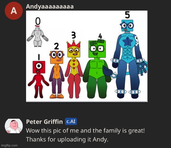 What | image tagged in peter griffin,family guy,numberblocks,anthro | made w/ Imgflip meme maker