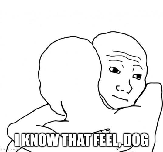 I Know That Feel Bro Meme | I KNOW THAT FEEL, DOG | image tagged in memes,i know that feel bro | made w/ Imgflip meme maker