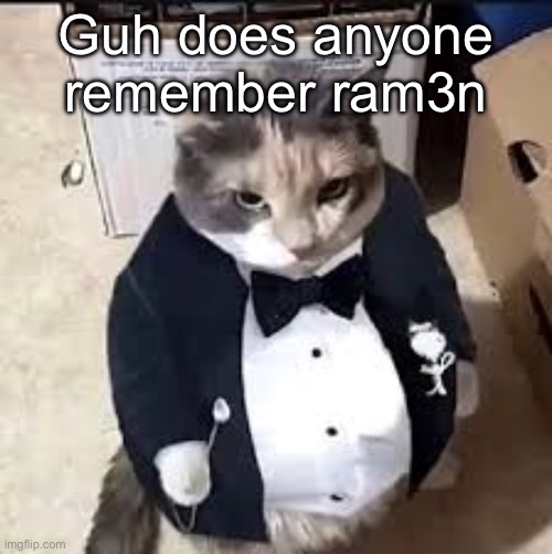 tux cat | Guh does anyone remember ram3n | image tagged in tux cat | made w/ Imgflip meme maker