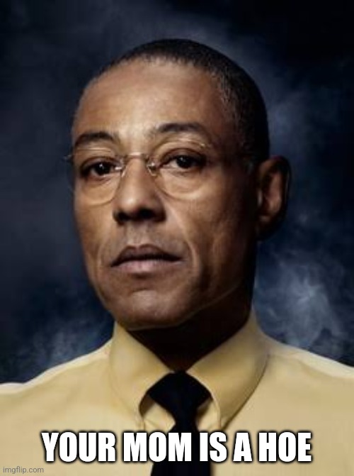 Gustavo Fring - Breaking Bad | YOUR MOM IS A HOE | image tagged in gustavo fring - breaking bad | made w/ Imgflip meme maker