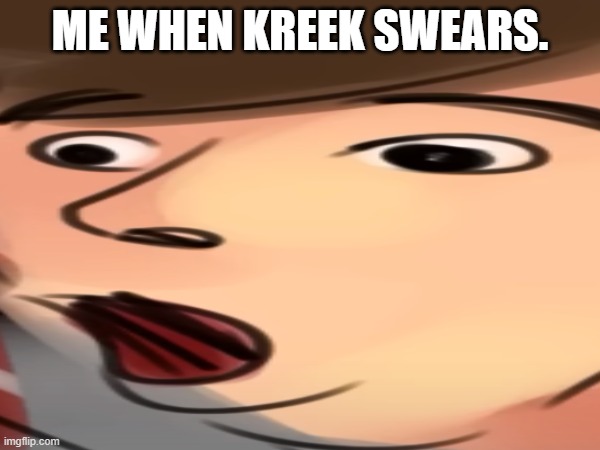 Me_When_Kreek_Swears | ME WHEN KREEK SWEARS. | image tagged in kreekcraft | made w/ Imgflip meme maker