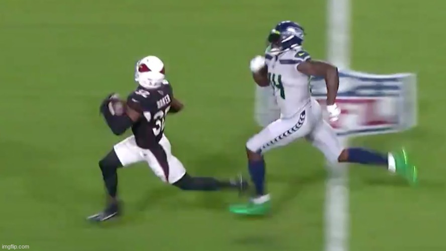 DK Metcalf chasedown | image tagged in dk metcalf chasedown | made w/ Imgflip meme maker
