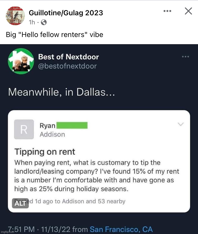 Tipping on rent | image tagged in tipping on rent | made w/ Imgflip meme maker