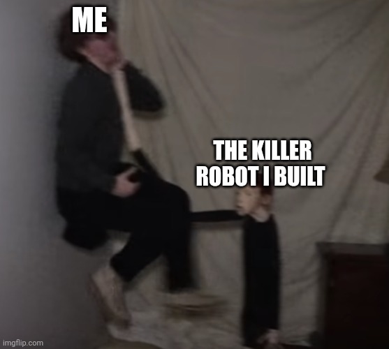 When you build a evil robot | ME; THE KILLER ROBOT I BUILT | image tagged in life of luxury doll | made w/ Imgflip meme maker