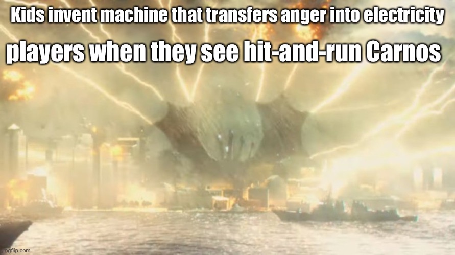 The Isle | players when they see hit-and-run Carnos; Kids invent machine that transfers anger into electricity | image tagged in unlimited power ghidorah,the isle,dinosaurs,gaming | made w/ Imgflip meme maker