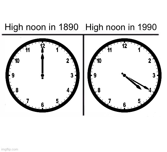biggest joint in the west | High noon in 1990; High noon in 1890 | image tagged in comparison table | made w/ Imgflip meme maker
