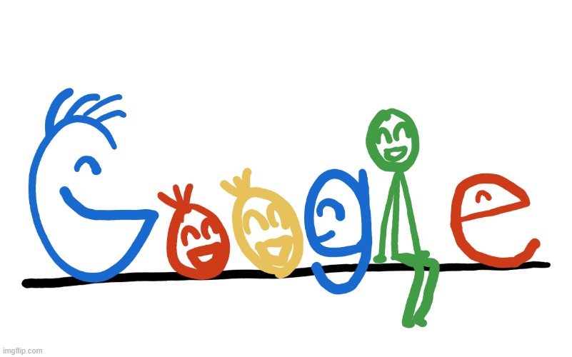 an idea my classmates and i had for a google logo (i digitalized it btw) | made w/ Imgflip meme maker