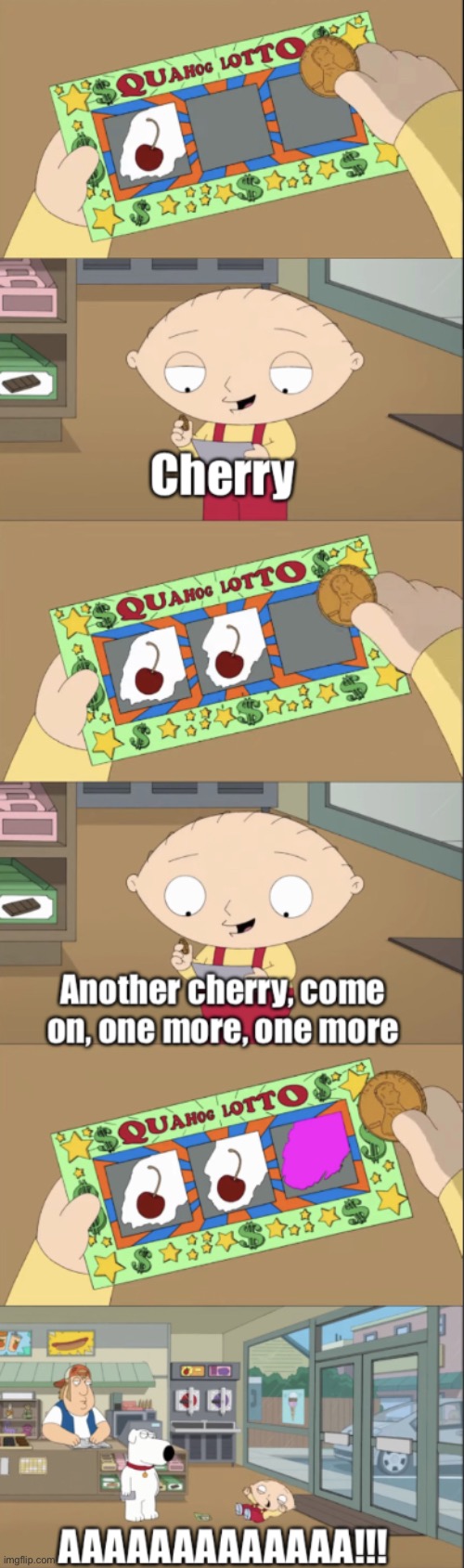 So I found this template when searching family guyI’ll caption it at some point | image tagged in stewie scratch card | made w/ Imgflip meme maker