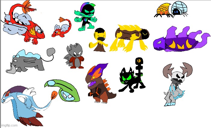 All the pokemon i made so far :D (ideas are always welcome ) | image tagged in pokemon | made w/ Imgflip meme maker