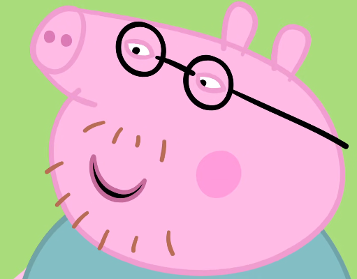 High Quality Daddy Pig Sus Face Blank Meme Template