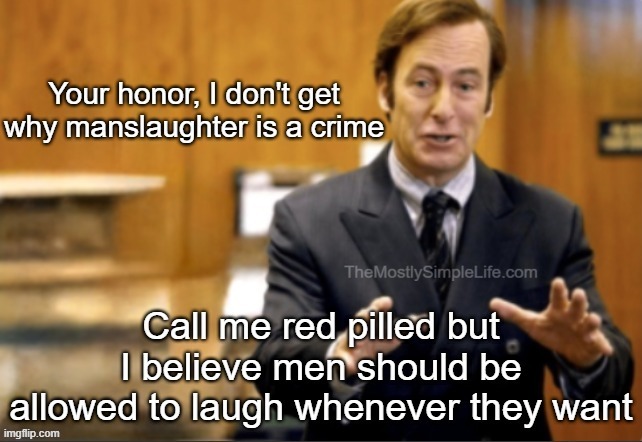 saul for the legalization of manslaughter | image tagged in funny,it's the law,lame joke,humor,dad joke,bad joke | made w/ Imgflip meme maker