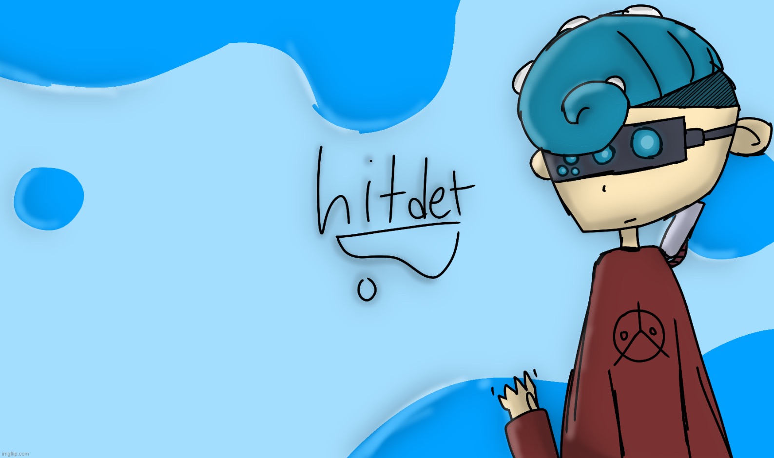 I drew my recent octoling oc, Hitdet! Hope you enjoy <3 | made w/ Imgflip meme maker