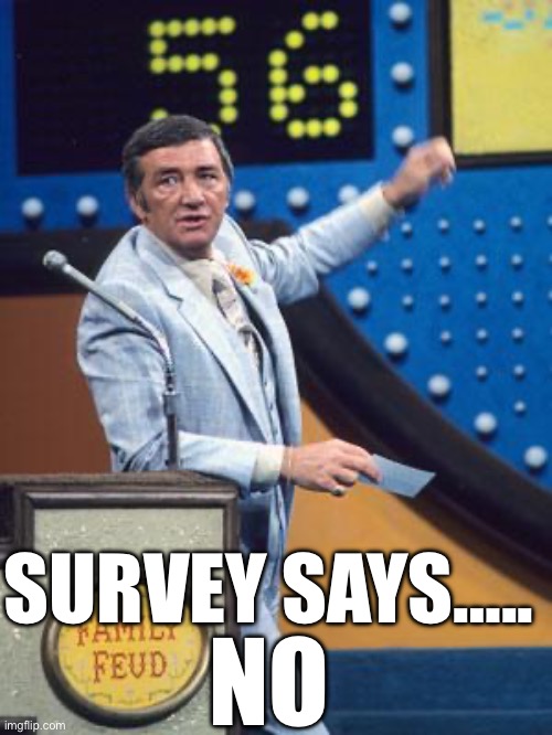Survey Says | NO SURVEY SAYS….. | image tagged in survey says | made w/ Imgflip meme maker