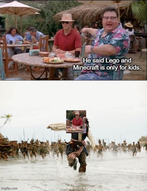 image tagged in crossover,lego,minecraft | made w/ Imgflip meme maker