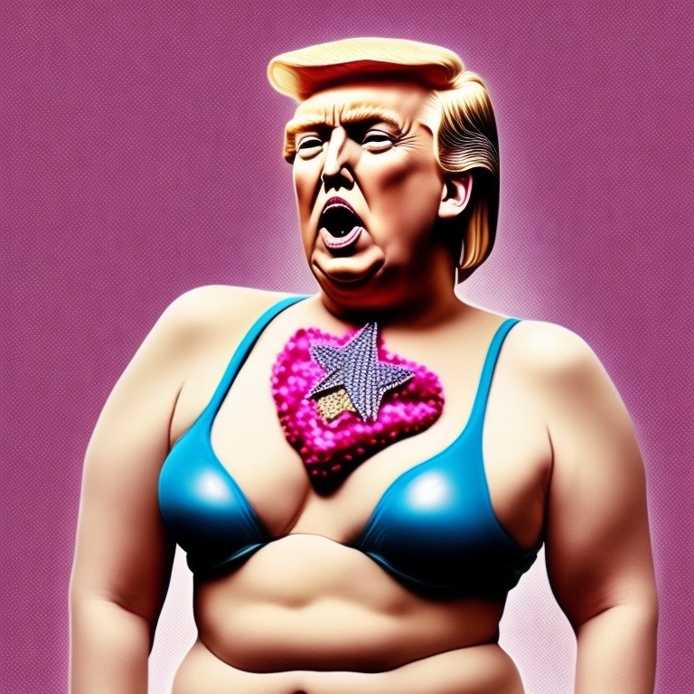 High Quality Trump in a bra Blank Meme Template