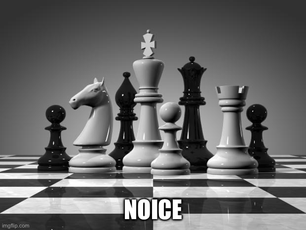 Noice chess | NOICE | image tagged in chess pieces | made w/ Imgflip meme maker