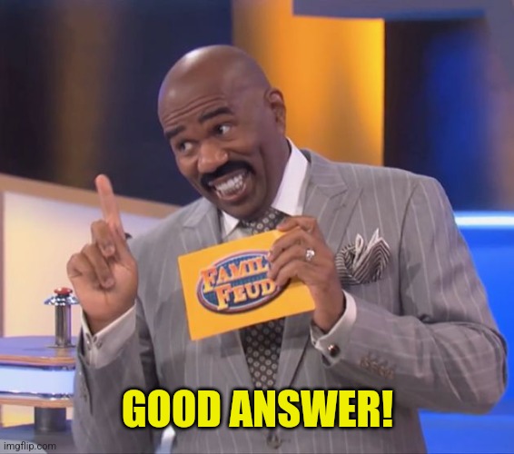 steve harvey family feud | GOOD ANSWER! | image tagged in steve harvey family feud | made w/ Imgflip meme maker