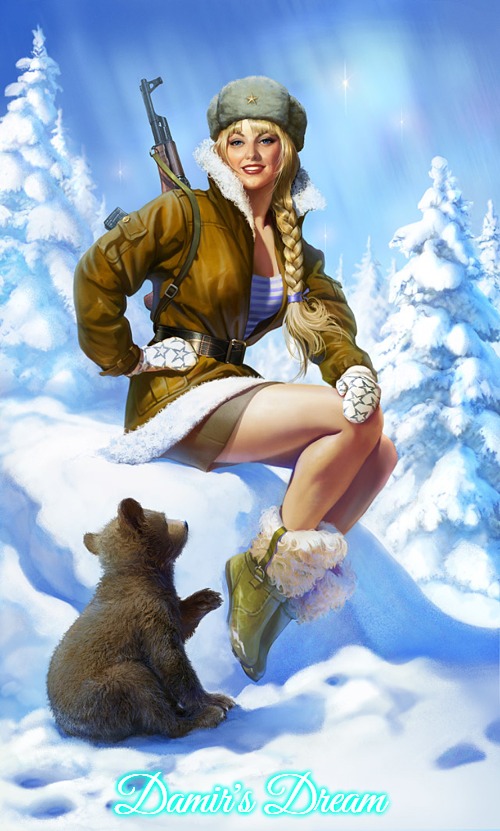 Russian pin-up | Damir's Dream | image tagged in russian pin-up,damir's dream | made w/ Imgflip meme maker