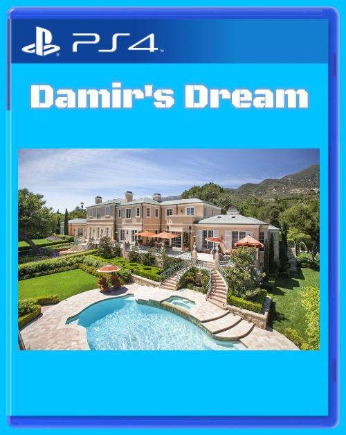 Playstation 4 box | Damir's Dream | image tagged in playstation 4 box,damir's dream | made w/ Imgflip meme maker